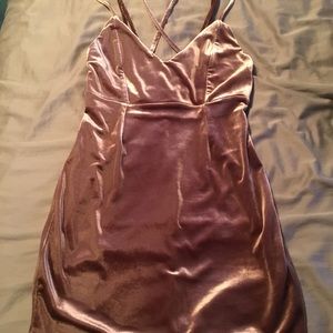 Pink sexy velvet dress